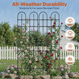 PICNICNI Black Garden Trellis, 71x21 Inch Metal Arch Decoration with Rustic Iron & Black Coating, 2 Pack Outdoor Plant Support for Climbing Roses, Vines, Flowers, Vegetables