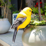 JARPSIRY Garden Bird Statue Flower Pot Hugger Outdoor Decor for Tree, 6.7" Tall Resin Bird Figurine Plant Pot Decorations for Fence Balcony Patio Lawn Yard Ornaments (Yellow)