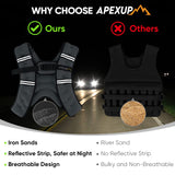 APEXUP Weighted Vest with 5lbs/10lbs/15lbs/20lbs/25lbs/30lbs Weights and Reflective Stripe, Weight Vest Men Women for Workout, Strength Training, Running (Grey, 5lbs)