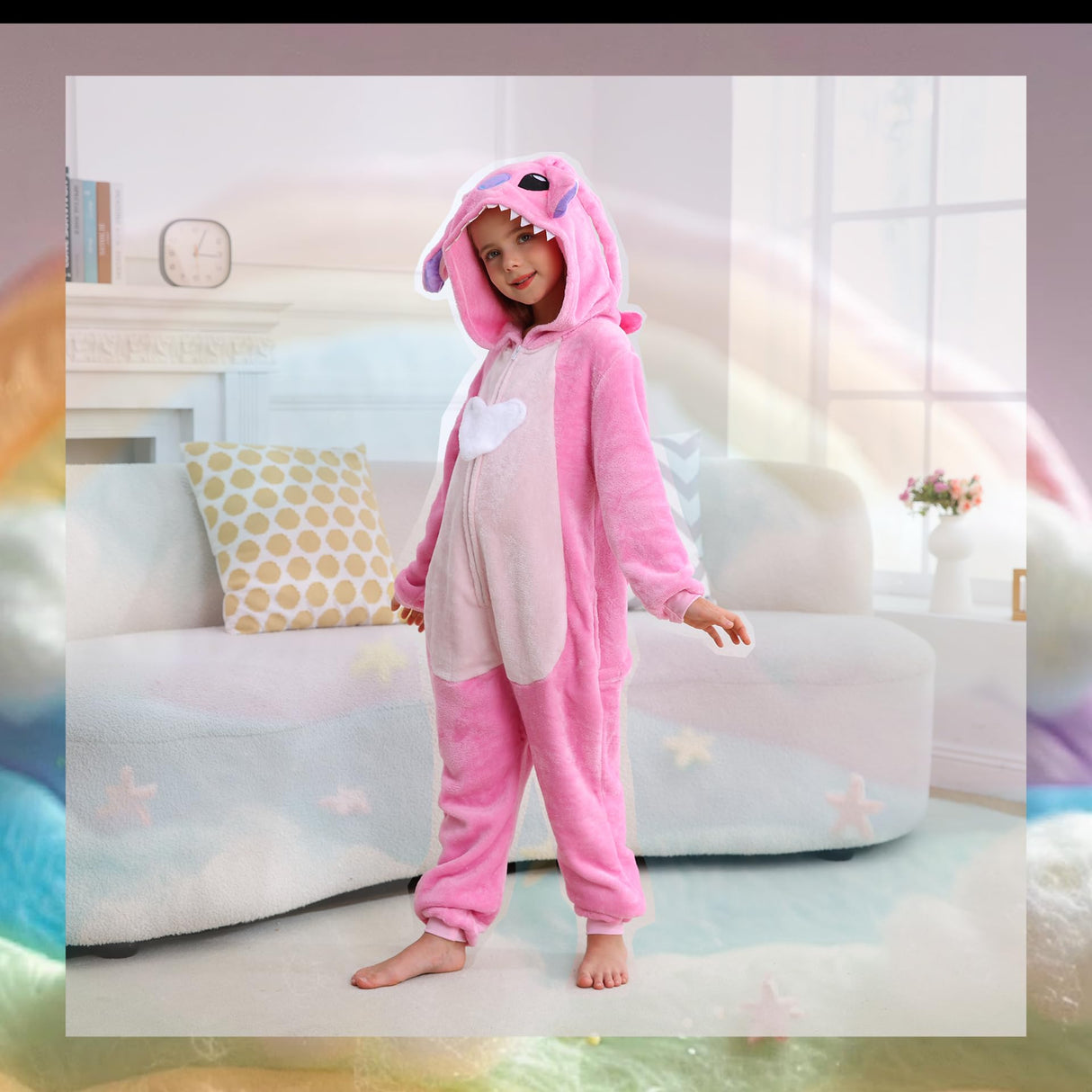 WILDROOMS Unisex Children Animal Onesie Pajamas, Kids Flannel Halloween Costume Christmas Pajamas For Girls and Boys 4-13Y