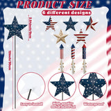 Shimeyao 8 Pcs Metal 4th of July American Garden Stakes Patriotic Metal Garden Signs 12 Inch Barn Star Independence Day Yard Signs Outdoor Decor for Home Lawn Porch Holiday Front Backyard