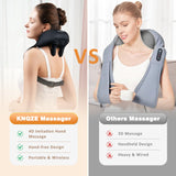 KNQZE Neck Massager with Heat, Deep Tissue 4D Expert Kneading Massager, Shiatsu Neck and Shoulder Massage Pillow for Trapezius, Back and Leg Pain Relief, FSA/HSA Eligible, Gifts for Mom Dad