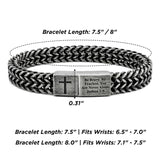 Mens Cross Bracelet Stainless Steel, Bible Verse Religious Christian Gift