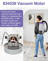 836099 834036 Vacuum Motor Compatible with proteam Super Coach Pro 10 and Super Coach Pro 6, proteam 107303 Cooling Fan for The ProVac FS 6