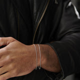 Silver Bracelets for Men, Stackable Fashion Cuban Snake Chain Set, 7 Inch