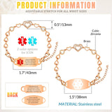 MOTICIUS Personalized Medical Alert Bracelets for Women Custom Medical Bracelets Personalized Medic ID Bracelet Stainless Steel Engraved Emergency Bracelet ID Wristband (Style 1)