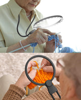 5X Hands Free Magnifying Glass with Light for Close Work,Neck Wear Magnifier for Reading Books,Sewing, Cross Stitch.Low Vision Seniors with Aging Eyes(Black)