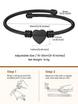 GoldChic JEWELRY Black Heart Bracelets for Women, Dainty Charm Bracelet