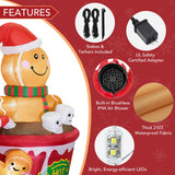 ZPISF 6 FT Christmas Inflatables Outdoor Decorations, Cute Christmas Blow Up Yard Decorations Gingerbread Man in Hot Cocoa Mug Scene for Garden Lawn Xmas Decor
