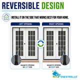 Fenestrelle Magnetic Screen Door for French & Sliding Door – Heavy Duty, Hands Free Fiberglass Mesh with Self Closing Magnetic Seal, Black Trim – Fits 70" x 80" Doors (Screen Size 72" x 80")