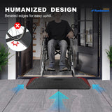 Ruedamann 2" Rise Rubber Threshold Ramp, 42.9" Wide Wheelchair Ramp, 2200 Lbs Capacity, Entry Ramp, Curb Ramp with Non-Slip Surface, for Wheelchairs, Scooter, Power Chairs, Driveways
