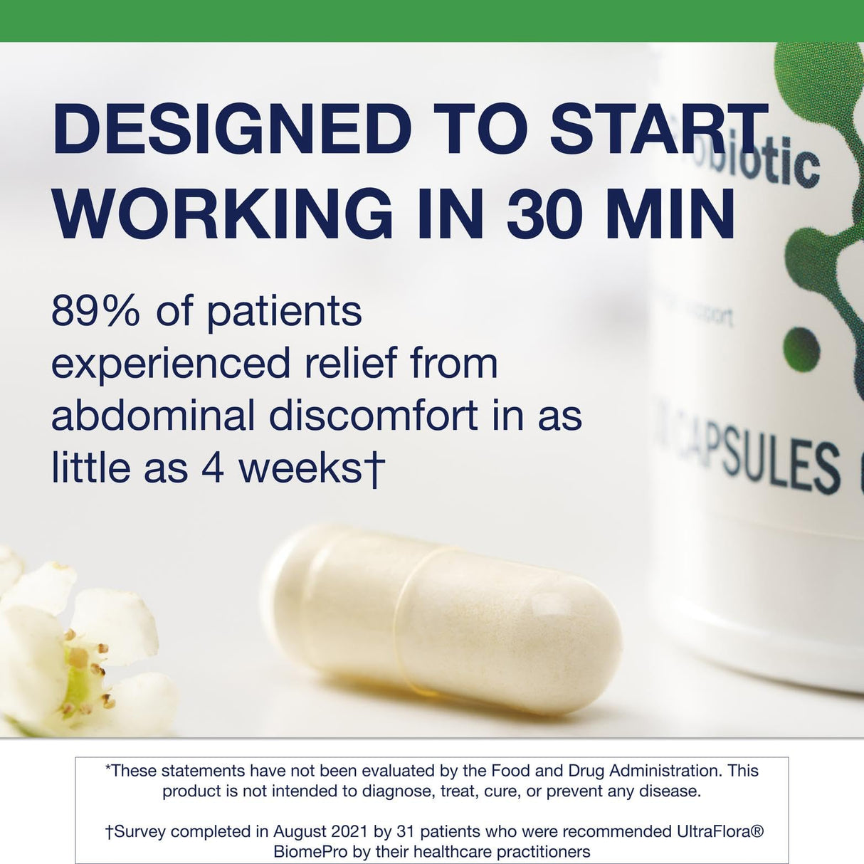 Metagenics UltraFlora BiomePro Probiotic - Daily Multistrain Probiotic - Digestive Health* - Immune Support Supplement* - Shelf-Stable - 30 Capsules