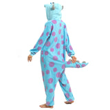 Wishliker Unisex Adult Onesie Sully Costume Halloween Christmas Cosplay Animal Cartoon Pajamas