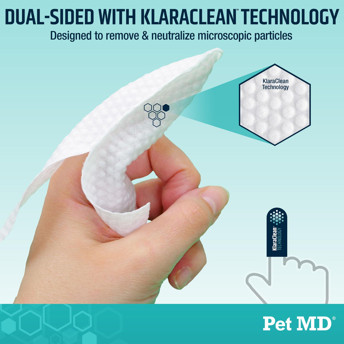 Pet MD Pet Dental Finger Wipes for Dogs - Fresh Apple & Mint Flavor - 50ct