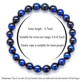 Hamoery Men Women 8mm Natural Stone Lava Rock Diffuser Bracelet Elastic Yoga Agate Beads Bracelet Bangle