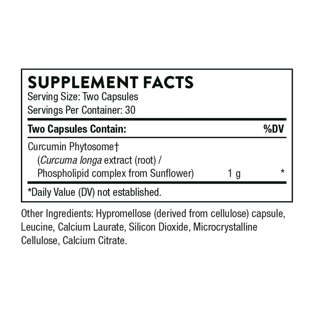 THORNE - Curcumin Phytosome 1000 mg (Meriva) - Clinically Studied, High Absorption - Supports Healthy Inflammatory Response in Joints, Muscles, GI Tract, Liver, and Brain* - 60 Capsules - 30 Servings