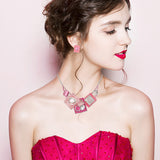 CSY Fashion Bohemian Statement Necklace Earrings Jewelry Set Women's Gifts