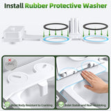 SAMODRA Bidet Attachment, Non-Electric Cold Water Bidet Toilet Seat Attachment with Pressure Controls, Retractable Self-Cleaning Dual Nozzles for Frontal & Rear Wash - Brushed Nickel