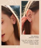 "STUNNING FLAME" 18K White Gold Plated 925 Sterling Silver Cubic Zirconia Pear Cut Stud Earrings | Teardrop CZ Studs for Women（Pear，6）
