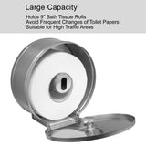 VANNSOO Commercial Jumbo Toilet Paper Dispenser, Wall Mount Stainless Steel 9 Inch Roll Toilet Paper Holder Bath Tissue Dispenser Lock Key (Brushed)