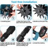 SHINTYOOL 21v Cordless Tiller Cultivator with 4.0 Ah Battery and Charger