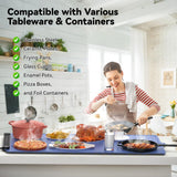 Warming Mat for Food Extra Large: 36"X16" Adjustable Silicone Food Warming Mat Heating Pad Food Warming Pad for Kitchen Counter Warming Trays for Buffets Party Hot Plates for Countertop Family Blue