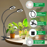 Eurbolan Plant Lights for Indoor Growing,2 in 1 Halo Grow Light with Clip,192 LED Full Spectrum Clip On Plant Grow Lights with 360°gooseneck,3 Spectrum Modes, 6/12/16Hrs Auto Time&5 Brightness 2 Pack