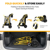 Bonnlo Beach Fishing Cart for Sand, Solid Wheel 11" Large All Terrain Wheels, Foldable Beach Wagon, Insulated Bag, 165lbs Capacity, Large Storage Space