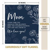 Gifts for Mom Christmas, Mom Birthday Gifts Blanket, Moms Gift for Women from Daughter Son, We Love You Present for Mother Mommy Mothers Day 60" x 50", Blue