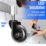 OfficeSpin Office Chair Wheels Replacement, Roller Blade Wheels Office Chairs, 5 Set of Office Chair Casters, Office Chair Wheels for Hardwood& Carpet Floors, Office Chair Rollerblade Wheels (Clear)