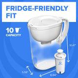 Brita Large 10 Cup Water Filter Pitcher, Includes 1 Filter, Bright White