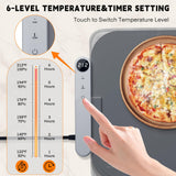 Homelove Warming Mat for Food - Electric Warming Tray with 6-Level Temperature and Hours Setting, Full Surface Graphene Heating, Waterproof Dishwasher-Friendly Food Warmer for Parties, Kitchen (Gray)