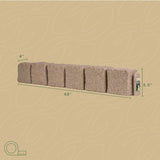 Beuta Landscape Edging | Garden Edging Border | Polyrock Blocks for Lawn Edging, Flower Beds & Yard Edging – 10 Pack | Each Section Has 6 Blocks 48" L x 4" W x 6.5" H | 20 Spikes | Sandstone