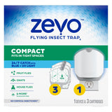 Zevo Compact Flying Insect Trap for Gnats & Fruit Flies, 1 Base & 3 Refills