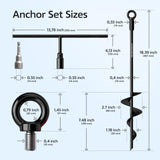 Ground Anchor Heavy Duty 18 inch - Earth Anchor Screw in Kit 4 Pack - Tie Down Swing Set Anchors - Auger Spiral Trampoline Stakes High Wind - Camping Carport Canopy Tent Stakes for Tree Shed Dog Sand