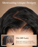 Arabella 5x6 Wear and Go Glueless Wigs Human Hair 210% Density Deep Curly Bob Wig Lace Front Wig Pre-Cut Lace Wigs Pre Bleached Tiny Knots Bob Wig Human Hair(12inch, 5x6 DC Glueless Bob)