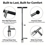 OUTUQ Stand-Up Weed Puller Tool - Stainless Steel with Ergonomic Handle & Foot Pedal