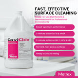 Metrex CaviCide Germicidal Surface Disinfectant Cleaner – EPA-Registered Quaternary Ammonium – Kills Flu Virus, Bacteria & Fungi – Hospital-Grade for Medical, Dental & Lab – 1 Gallon, Pack of 4 (Case)