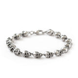 HAQUIL Gothic Skull Beaded Link Bracelet for Men, Skull Jewelry Gift