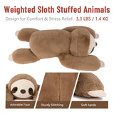 Niuniu Daddy 20" | 3.3 Pound Weighted Sloth Stuffed Animals for Adults & Kids & Baby, Large Brown Sloth Weighted Lap Animals Plush, Cute Weighted Stuffy Toy as Gift for Christmas Birthday Holidays