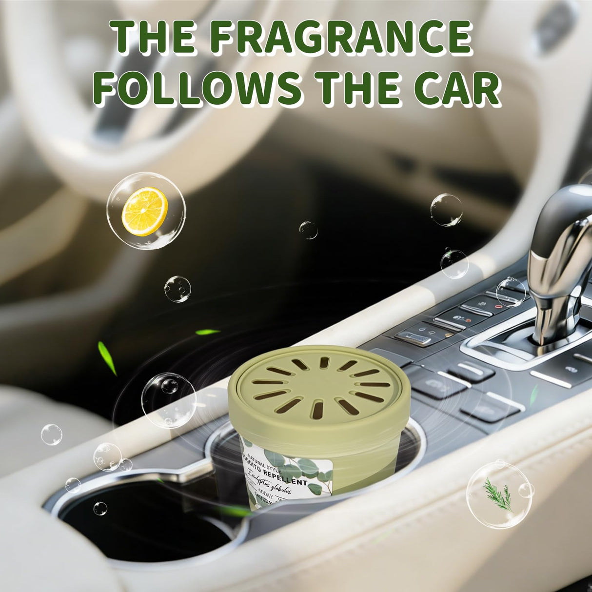 Diffusers for Home Lemonglass Scent 2 Pack, Bathroom Diffuser Round Shape for Office, Air Freshener Diffuser Gel Leak-Proof Car & Room, Bathroom Scent Diffuser Gift for Friends and Family