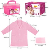Liberry Doctor Kit for Toddlers 3 4 5 Years Old, Kids Doctor Play Set for Girls Boys Toy, Pretend Play Medical Kit with Stethoscope & Costume for Christmas Birthday Gift Pink