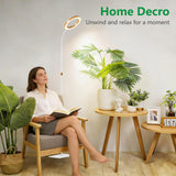 LPMZMBL One Head Grow Light for Indoor Plants Full Spectrum - Floor Standing Plant Lamp with Auto Timer 6/12/18H, 5-Level Dimmable & Adjustable Height 16.5-68in for Large Tall Plants |Faux Wood Design