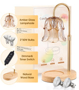 Candle Warmer Lamp Adjustable Timer - Electric Flower Glass Candles Light