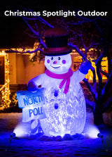 Halloween Spotlights Outdoor, 120V Plug-in Christmas Spot Light, 5000K LED Landscape Lighting with 5 Color Lenses (Red Green Blue Purple Yellow), IP67 Waterproof, 2 Pack