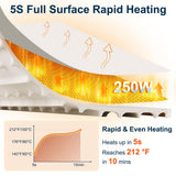 Warming Mat for Food – Full Surface Heating Silicone Electric Tray with 3 Temp Levels, Auto Shut-Off & Safety Lock, Rollable & Portable Warming Pad for Buffets, Parties, Home Use – Beige