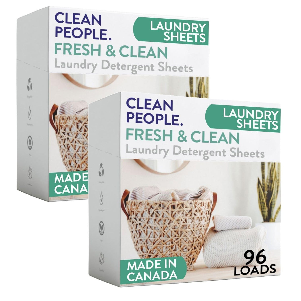 The Clean People Laundry Detergent Sheets - Laundry Soap - Ultra Concentrated, Recyclable Packaging, Stain Fighting - Fresh Scent, 192 Pack