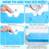 Hoolerry 10 Pcs Large Ice Packs for Cooler 10 x 13 Inch Space Saving Freezer Packs-Reusable Long Lasting for Cooler Totes for Keeping Food Fresh (Light Blue)