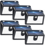 [6 Packs] Solar Motion Sensor Outdoor Lights, Super Bright Solar Lights Outdoor Waterproof, 3 Lighting Modes Security Wall Light for Outside Walking Dog Fence Backyard Deck Garden Door Step Garage
