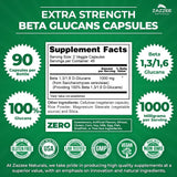 Zazzee Extra Strength 1,3/1,6 Beta Glucans, 1000 mg, 100% Concentrated, 90 Vegan Capsules, Supports a Healthy Immune System, 100% Vegetarian, All-Natural and Non-GMO